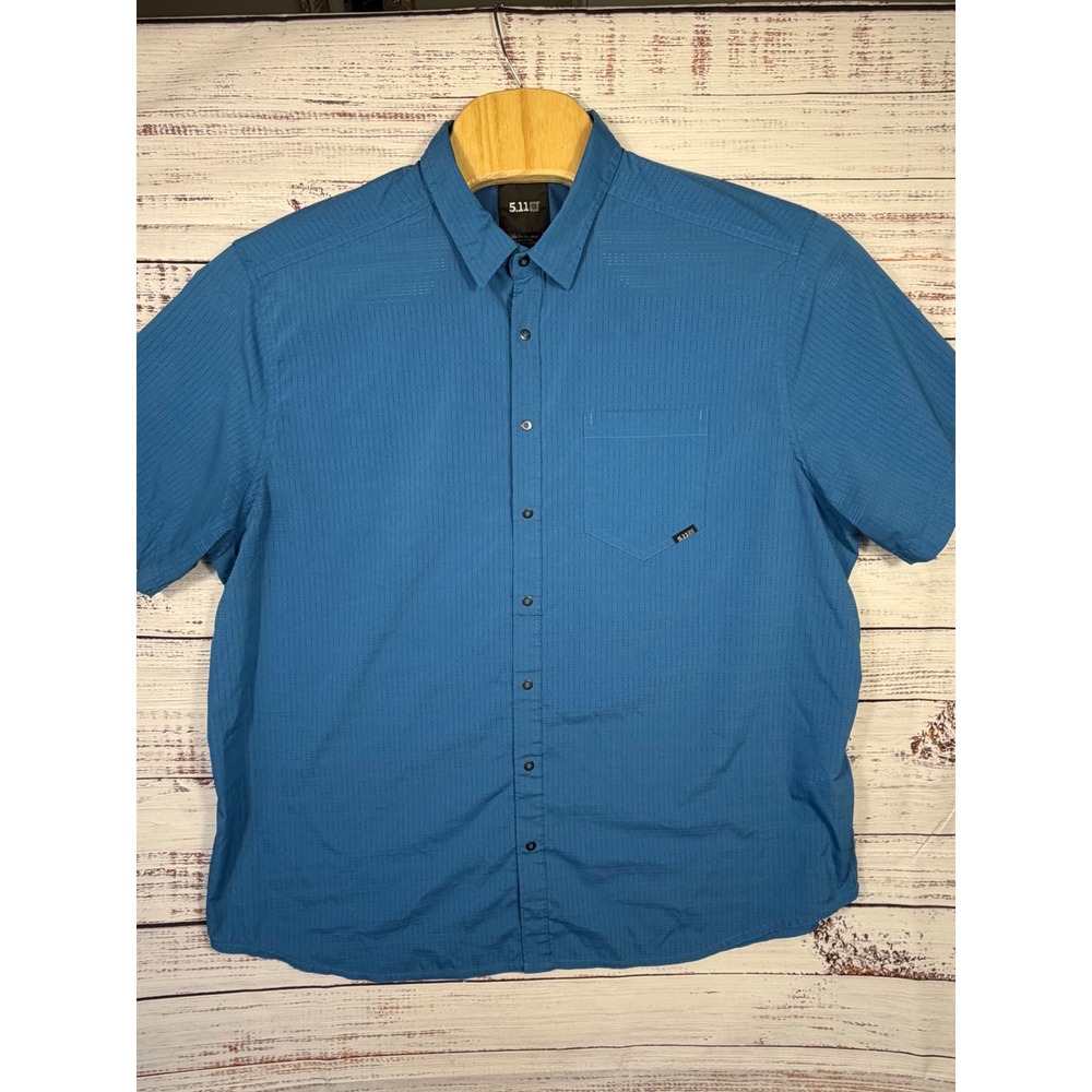 5.11 Tactical Aerial Shirt Mens 2XL Legion Blue 71378-588 Vent-Tac Snap Front